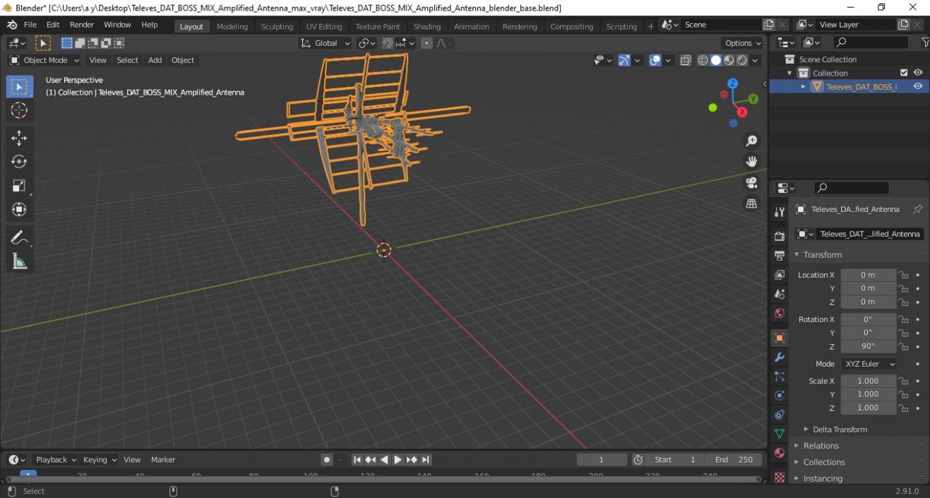 3D Televes DAT BOSS MIX Amplified Antenna model