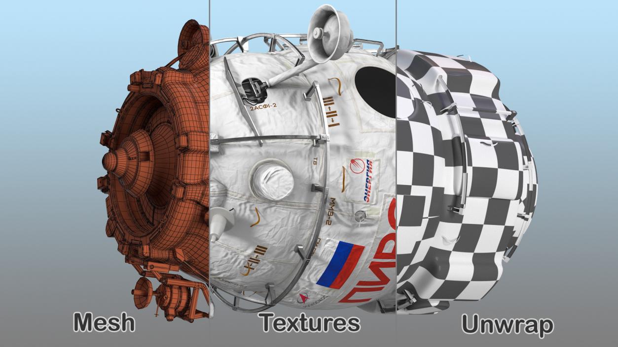 3D model ISS Module Pirs Docking Compartment