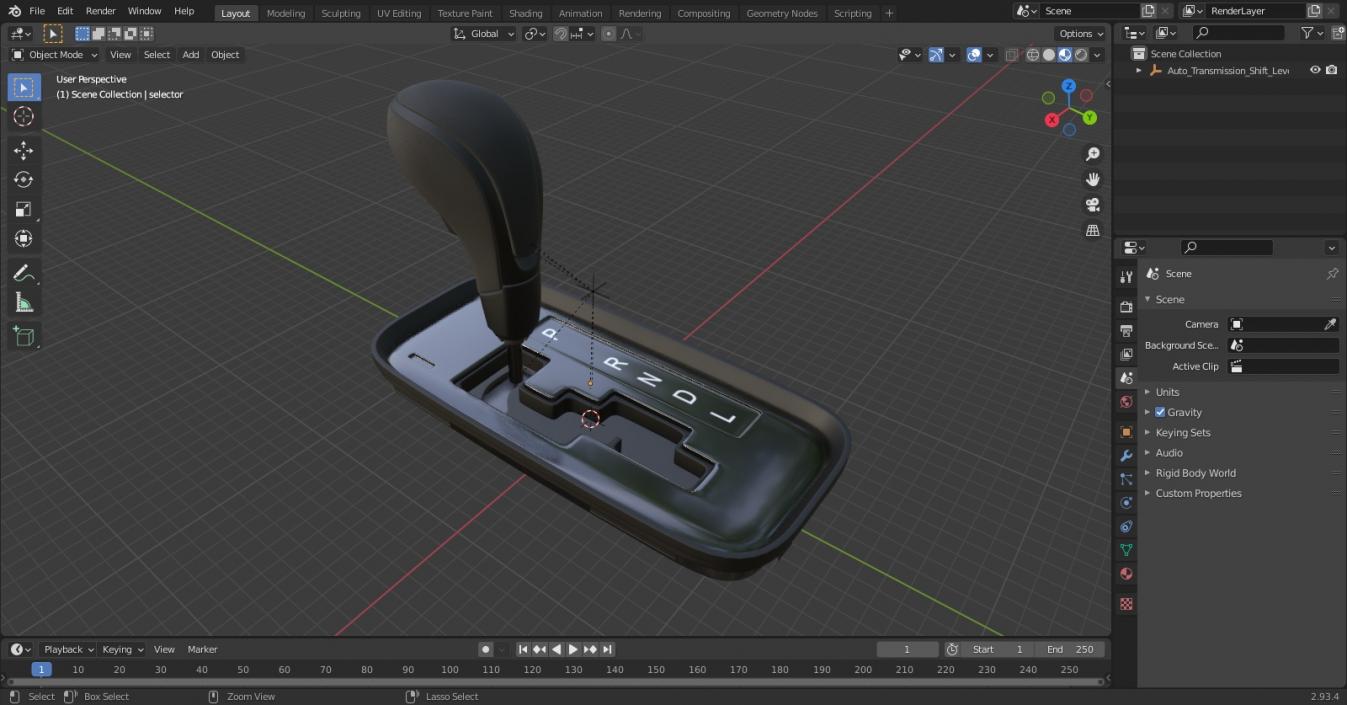 Auto Transmission Shift Lever 3D model