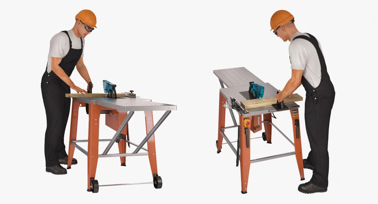 3D Workman with Circular Saw Generic model