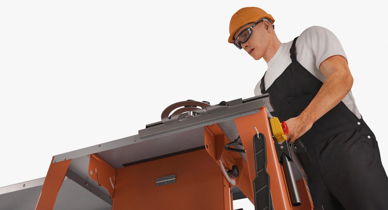 3D Workman with Circular Saw Generic model