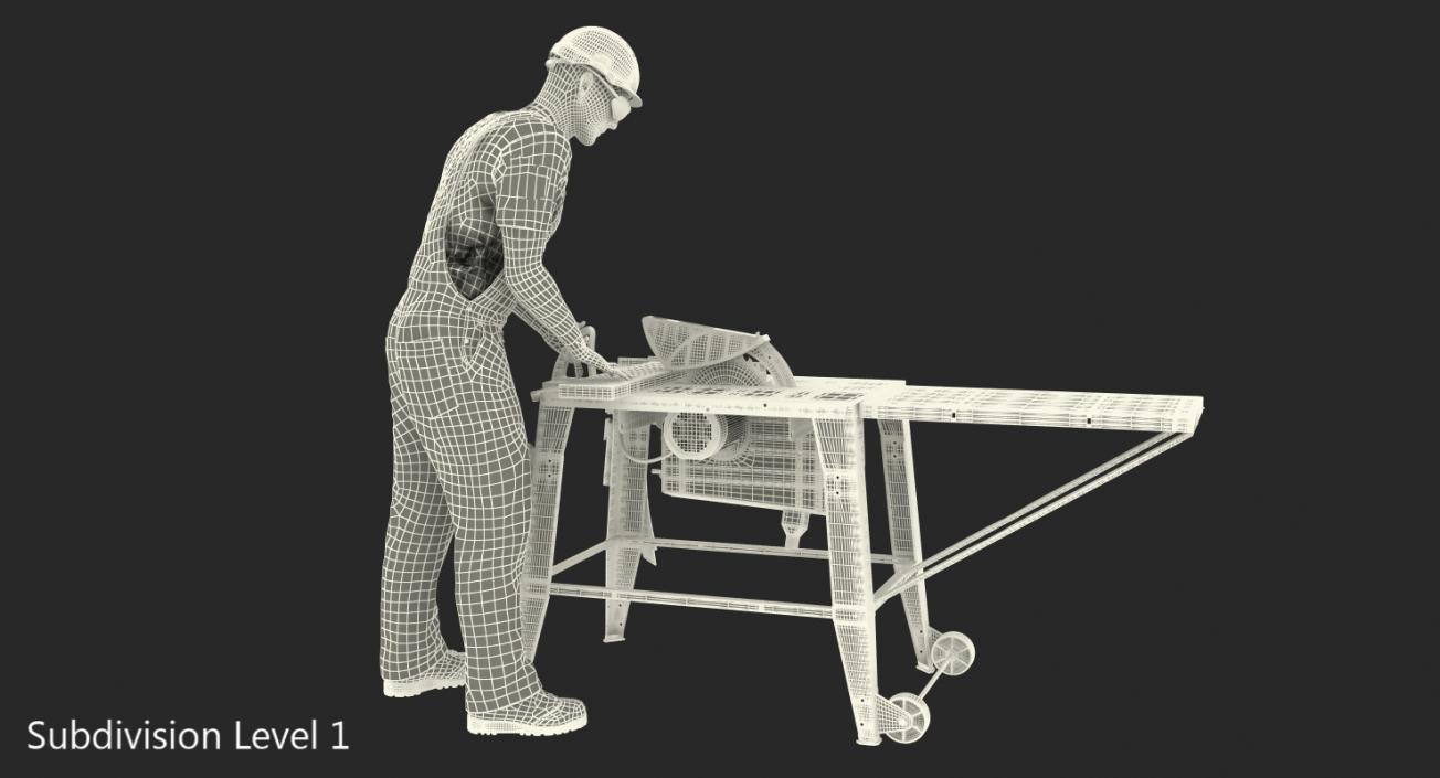 3D Workman with Circular Saw Generic model