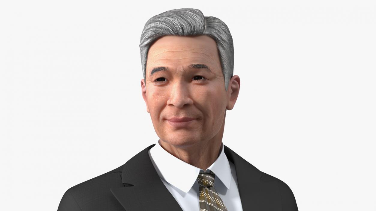 Senior Chinese Businessman Walking 3D model