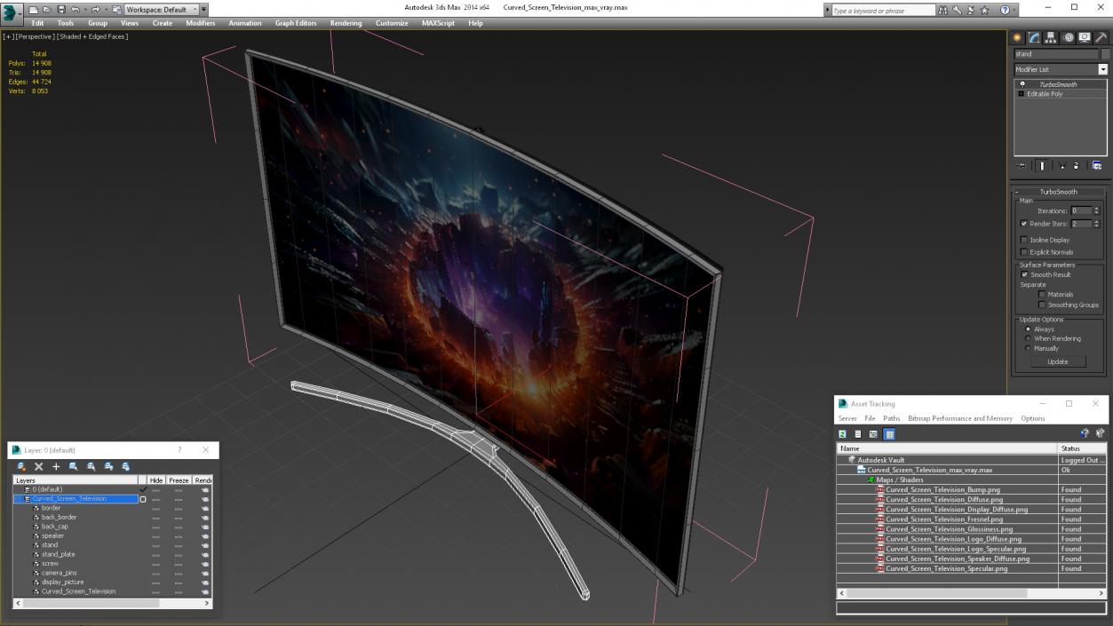 Curved Screen Television 3D model