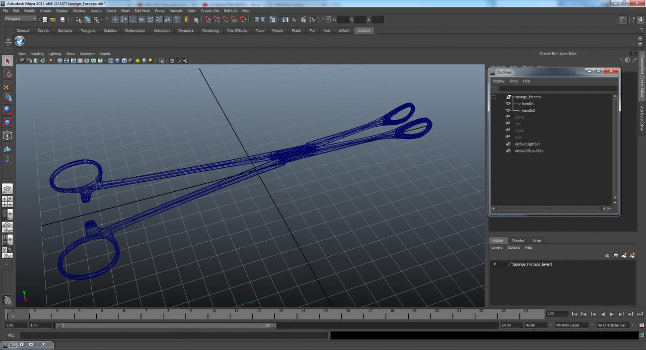 Sponge Forceps 3D model