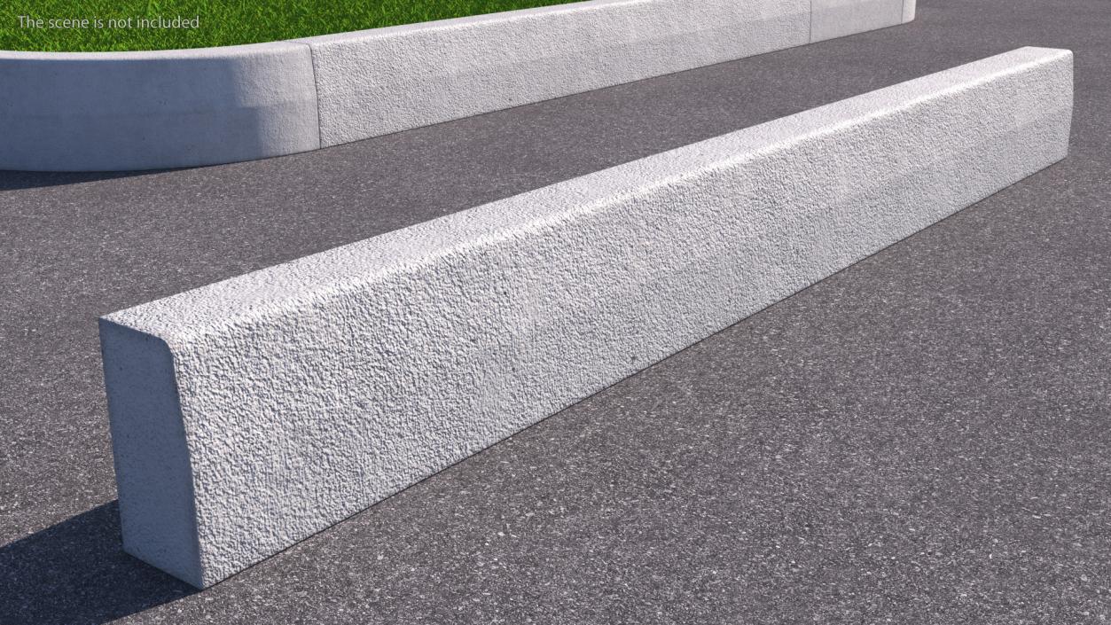 3D Concrete Curb 3m