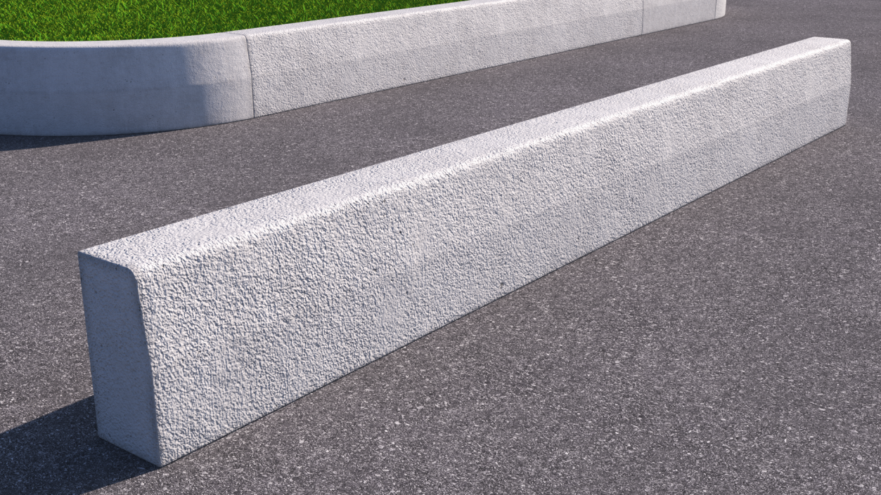 3D Concrete Curb 3m