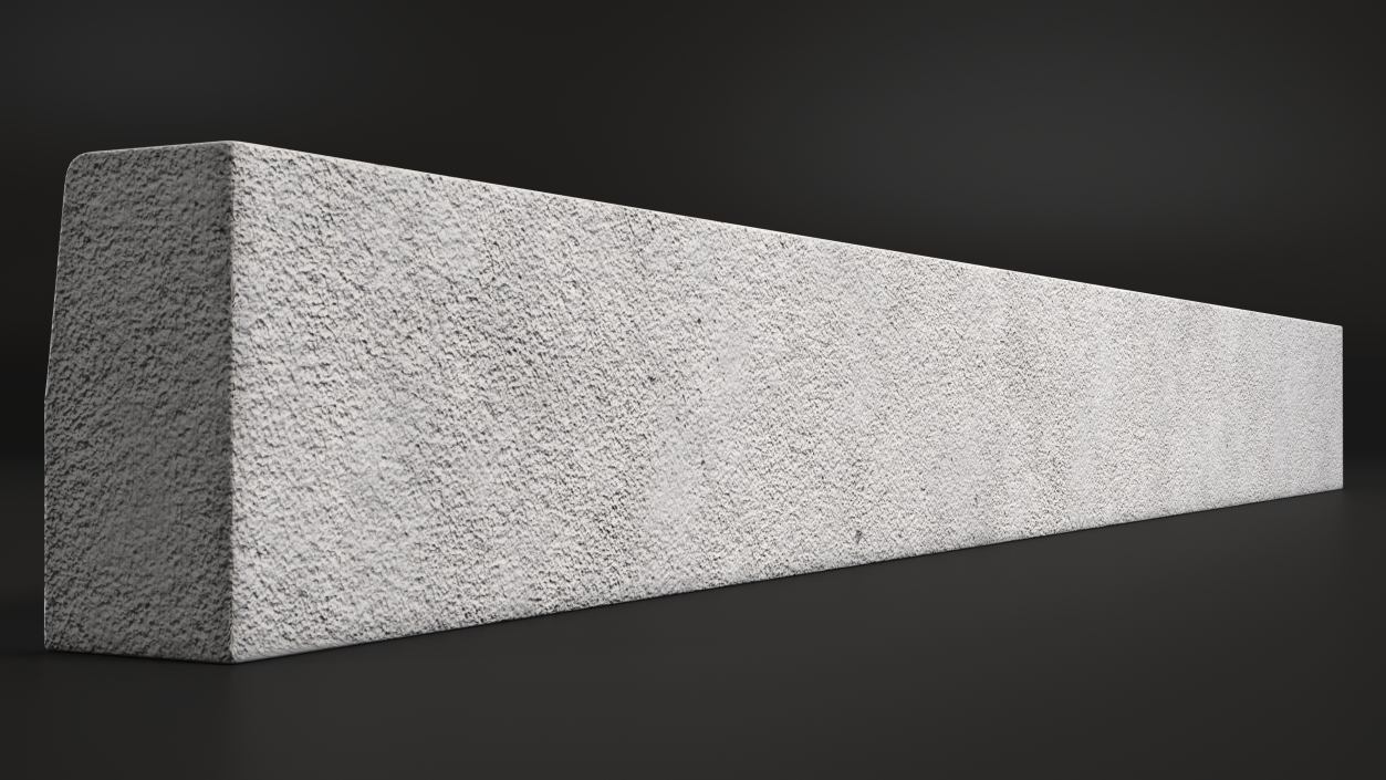 3D Concrete Curb 3m