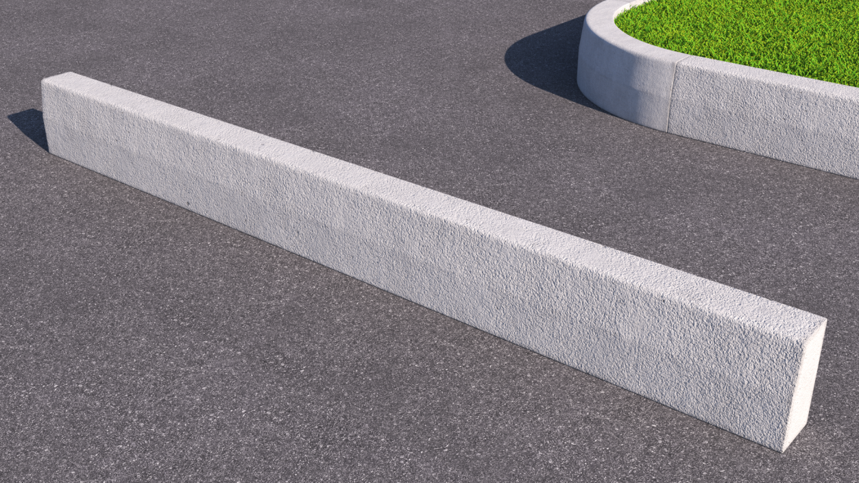 3D Concrete Curb 3m