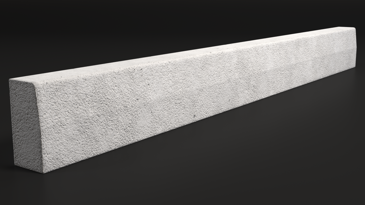 3D Concrete Curb 3m