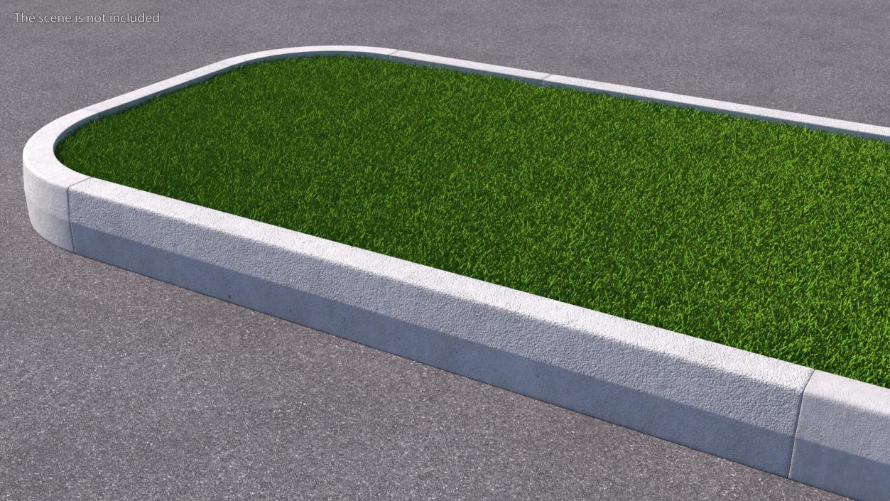 3D Concrete Curb 3m