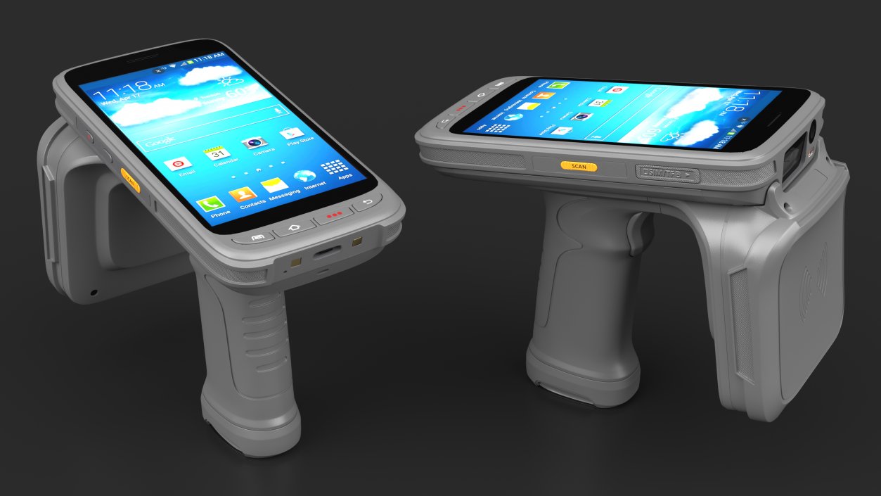 3D Wireless RFID Scanner with Barcode Reader