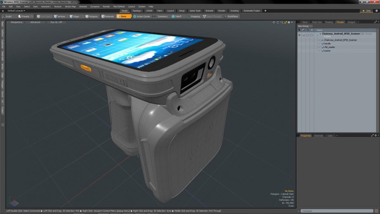 3D Wireless RFID Scanner with Barcode Reader