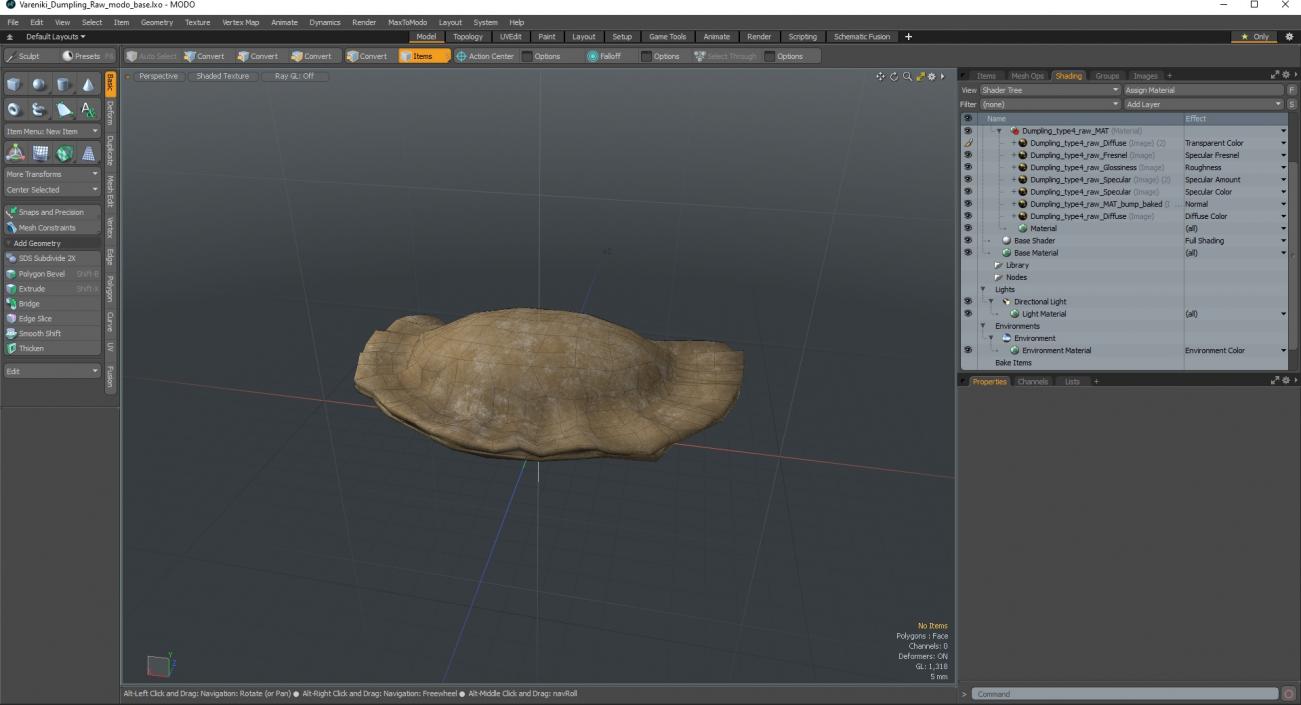 3D Vareniki Dumpling Raw 2 model