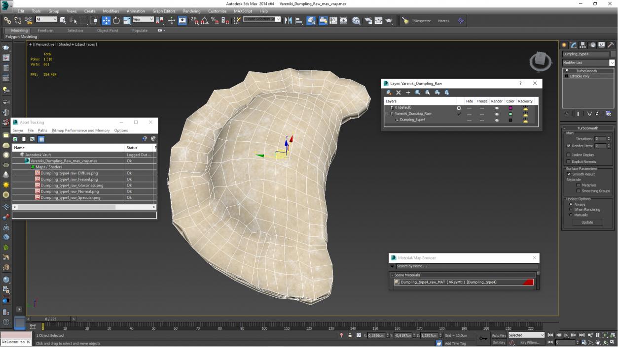 3D Vareniki Dumpling Raw 2 model