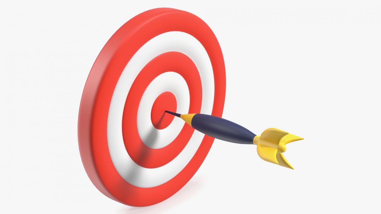 3D Darts Hitting Red Target Stylized Icon model