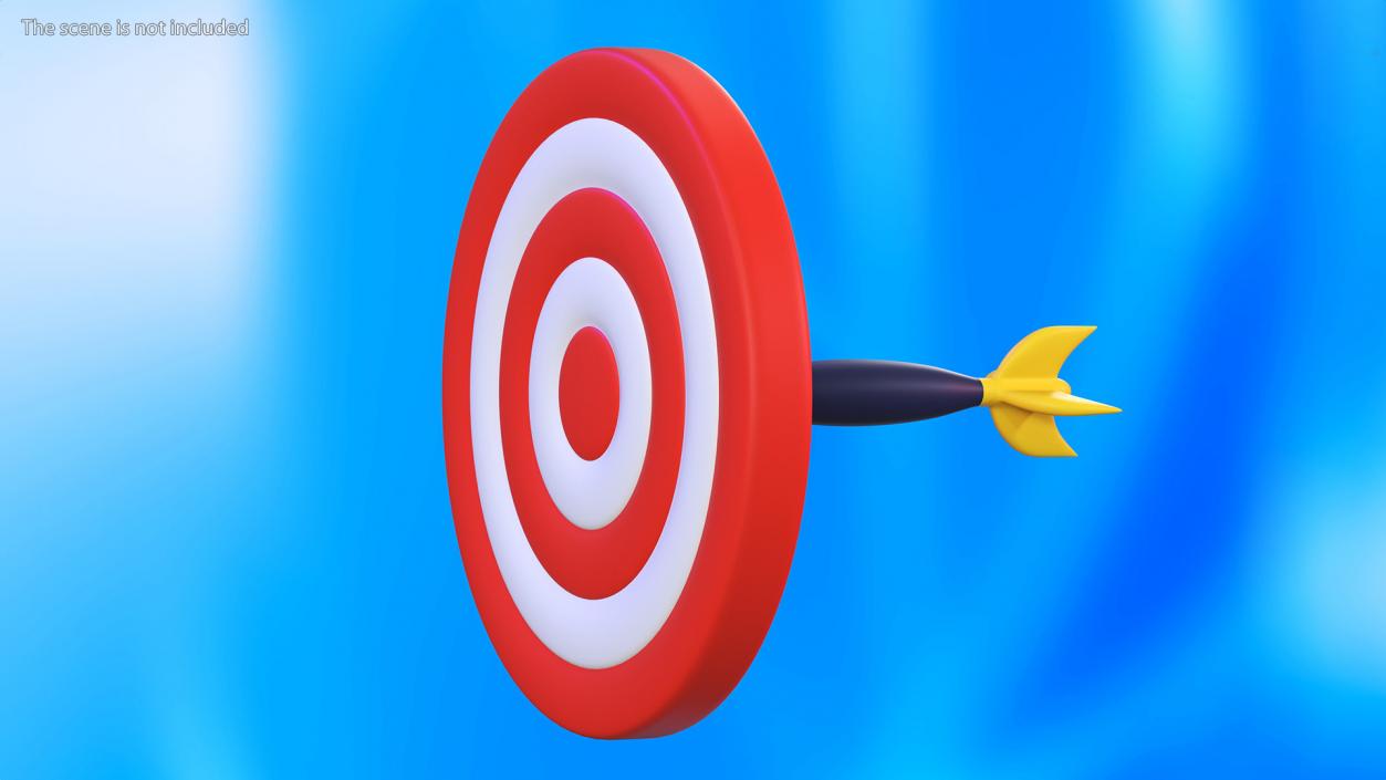 3D Darts Hitting Red Target Stylized Icon model