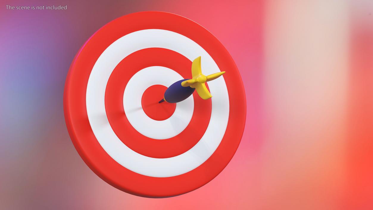 3D Darts Hitting Red Target Stylized Icon model