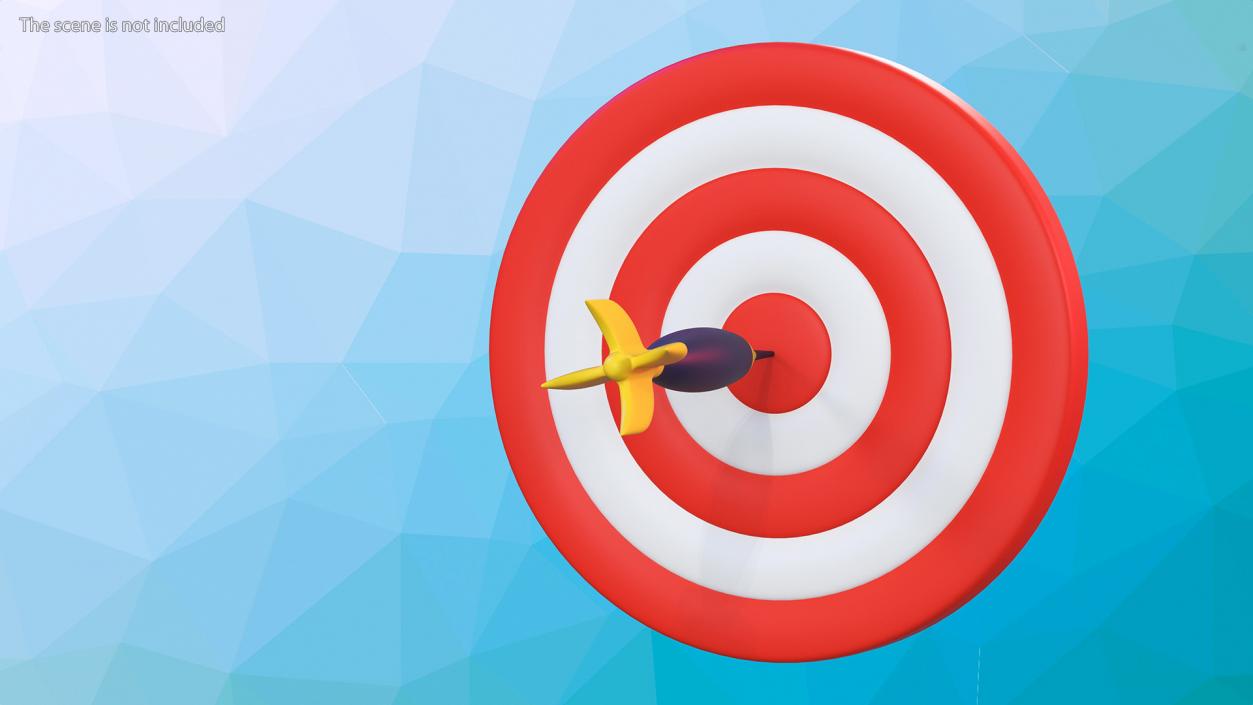 3D Darts Hitting Red Target Stylized Icon model