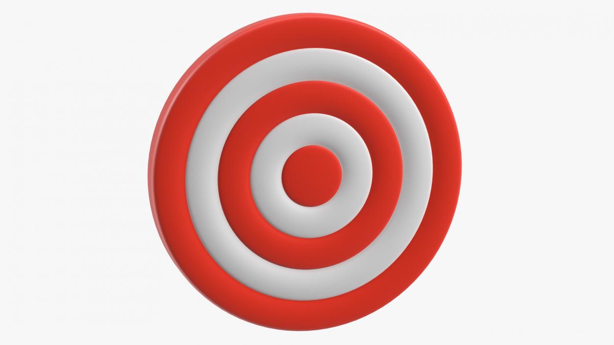 3D Darts Hitting Red Target Stylized Icon model