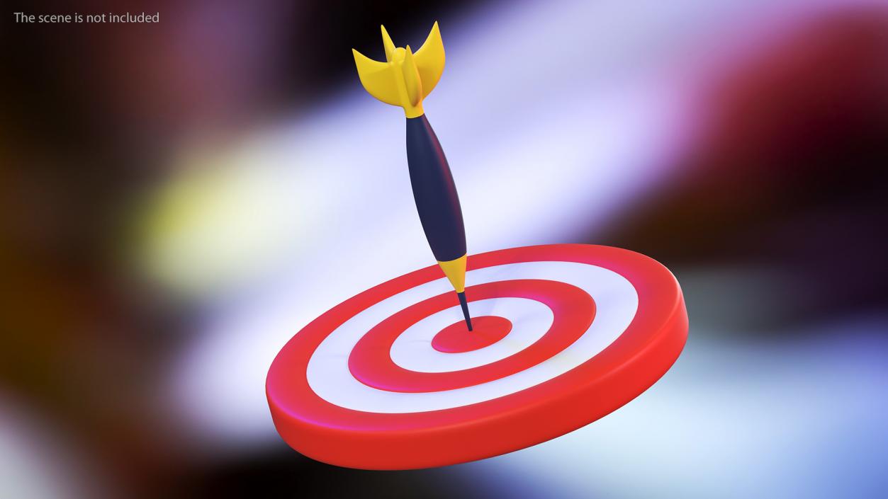 3D Darts Hitting Red Target Stylized Icon model