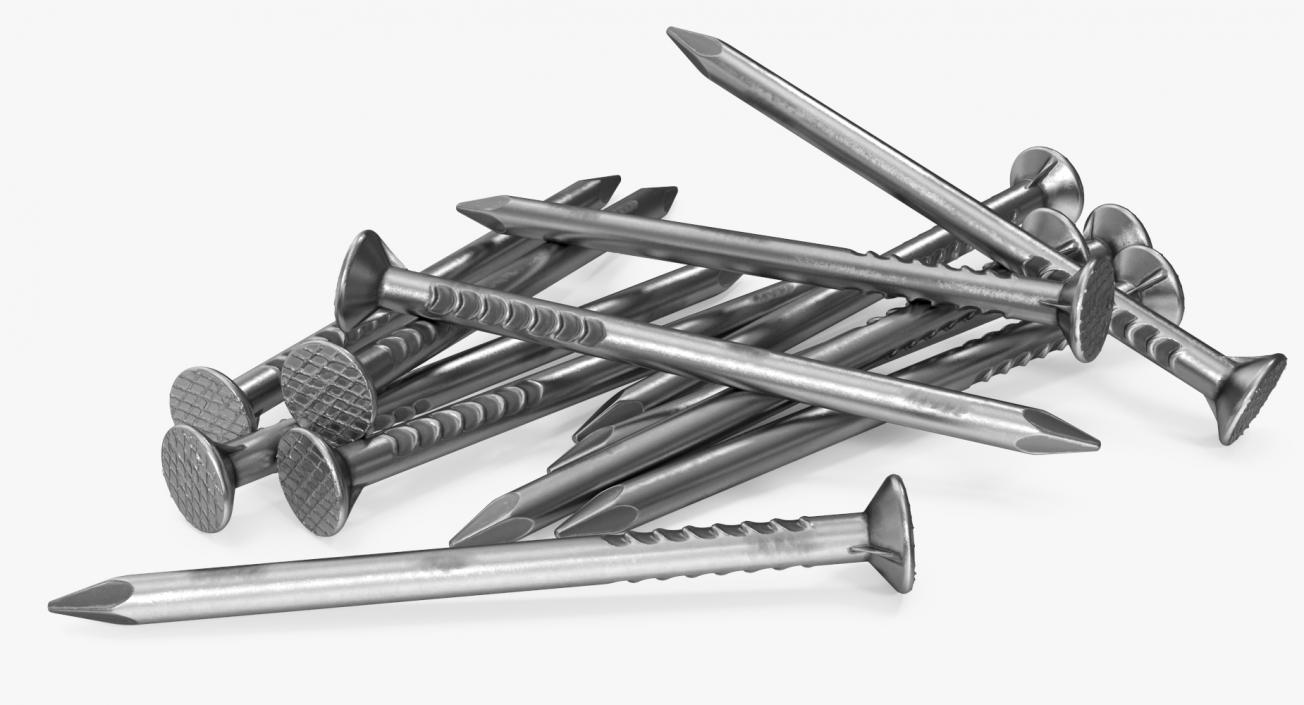 3D model Heap of Metal Steel Nails