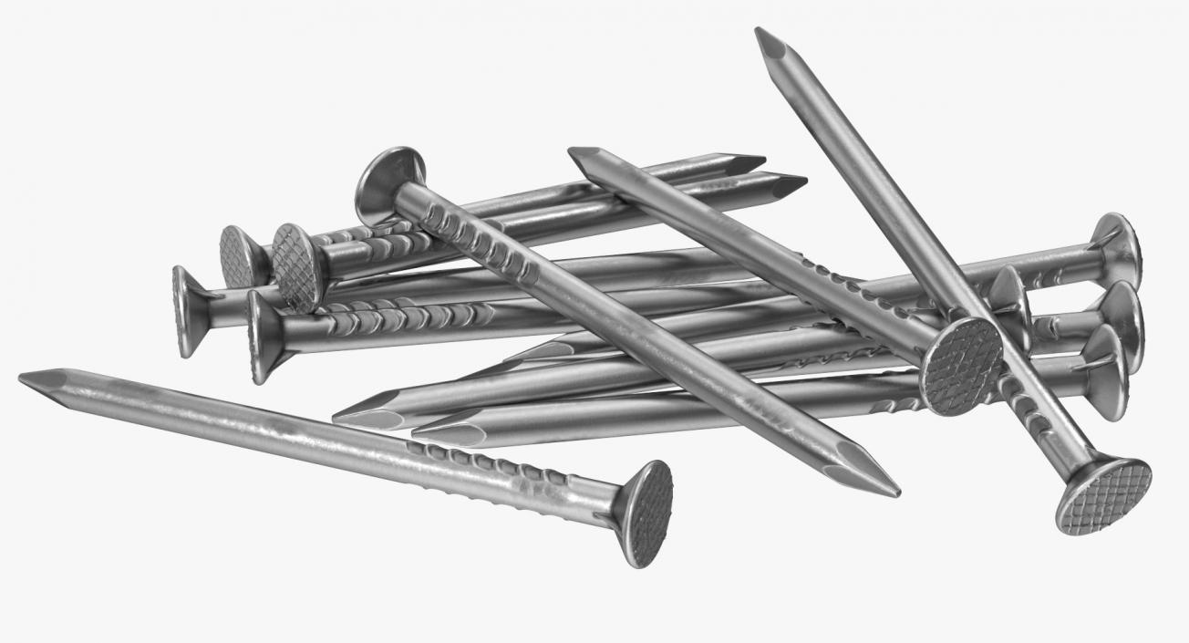 3D model Heap of Metal Steel Nails