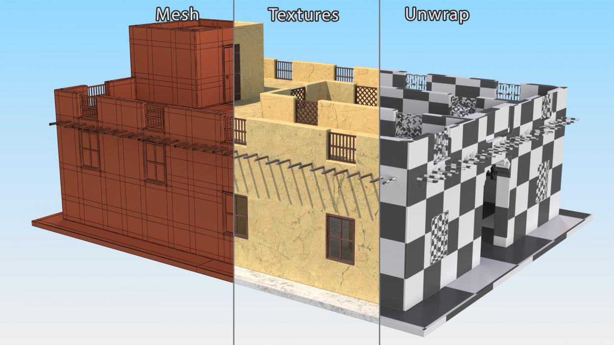 Arab House with a Courtyard 2 3D model