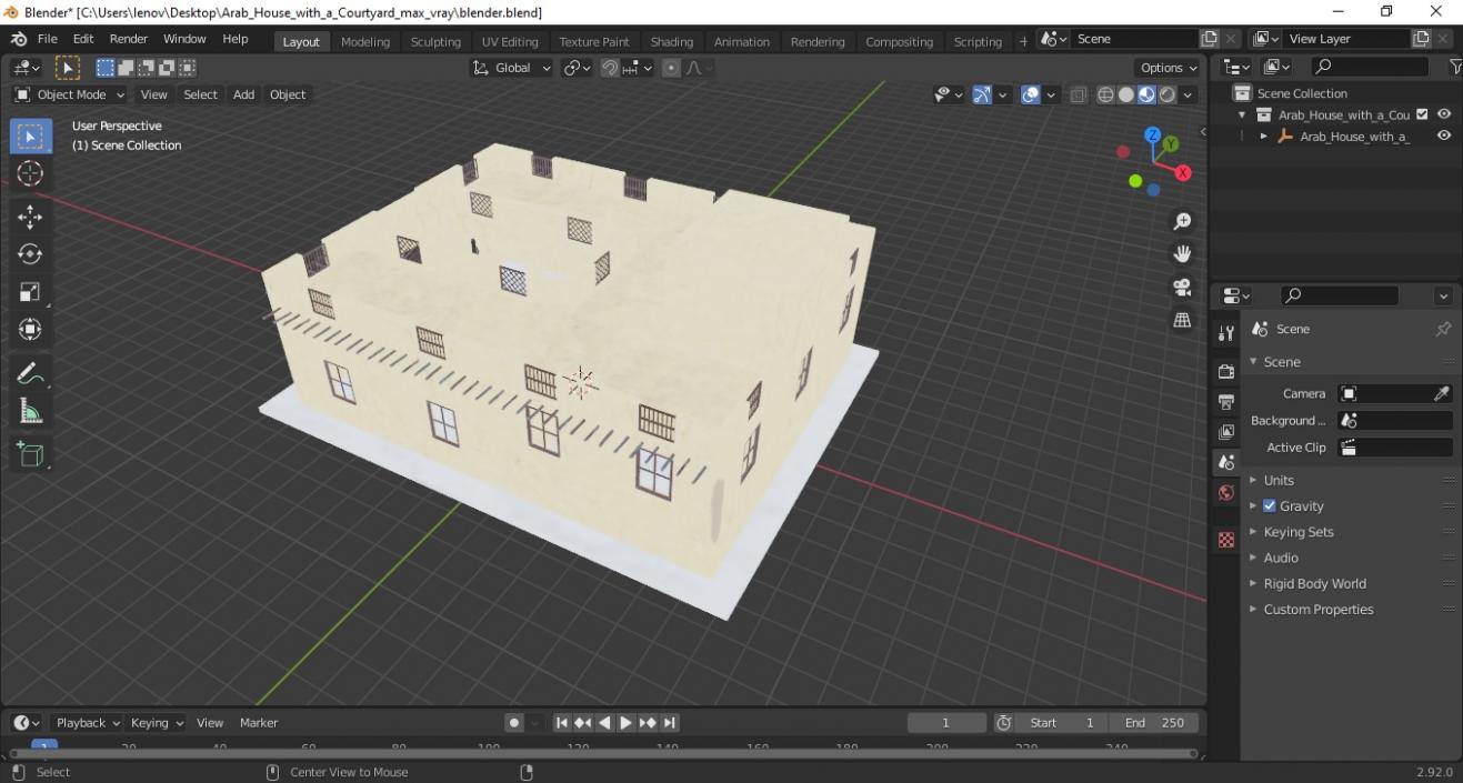 Arab House with a Courtyard 2 3D model