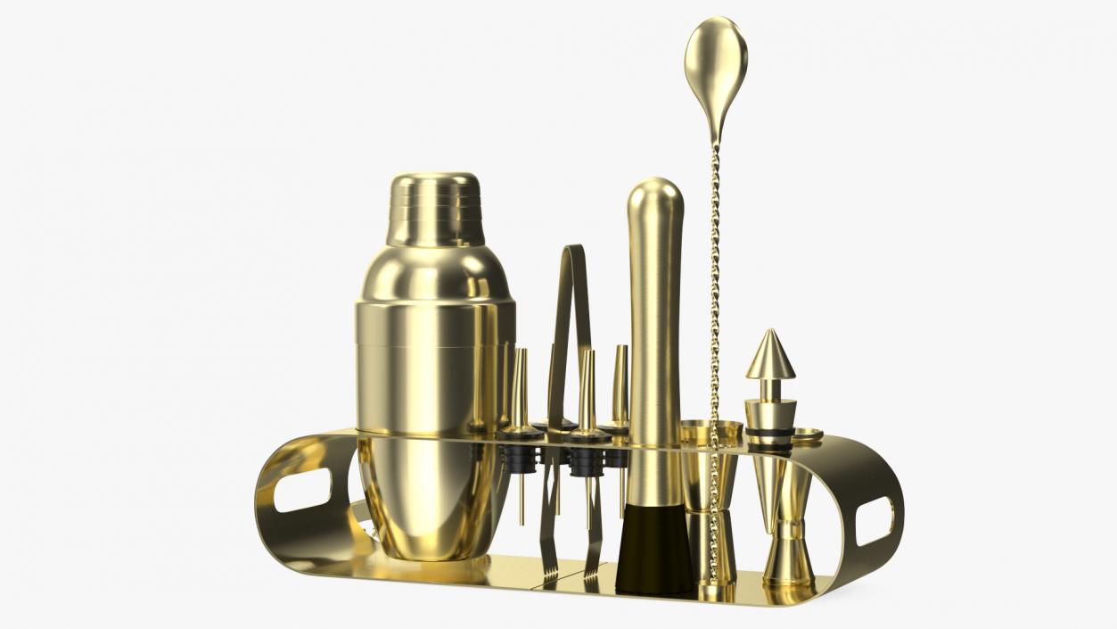 Bartender Kit 12 Piece Gold 3D