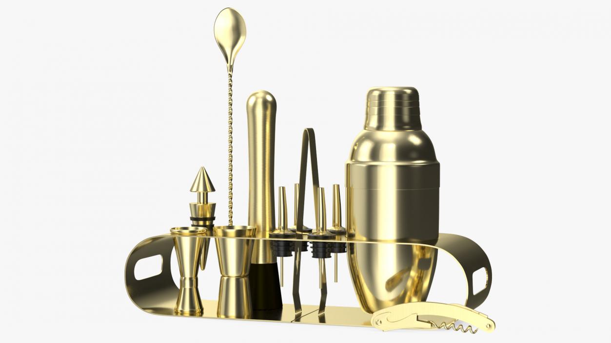 Bartender Kit 12 Piece Gold 3D