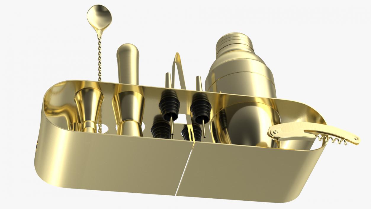 Bartender Kit 12 Piece Gold 3D