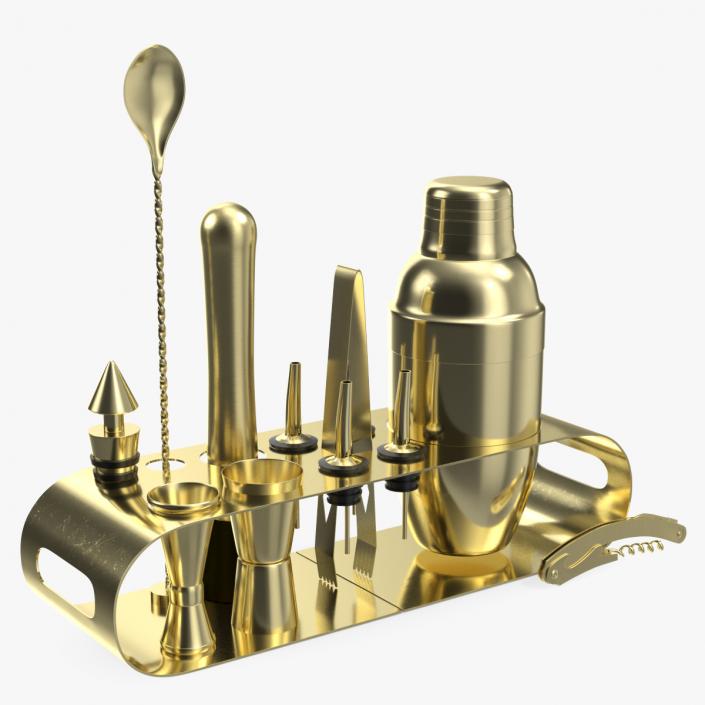 Bartender Kit 12 Piece Gold 3D