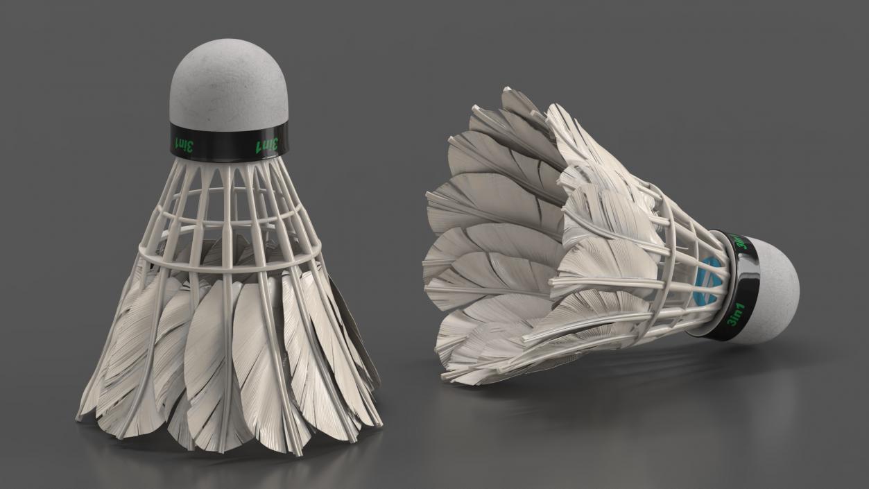 3D Feather Shuttlecock Old model