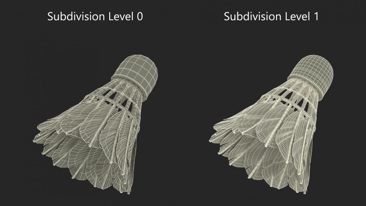 3D Feather Shuttlecock Old model