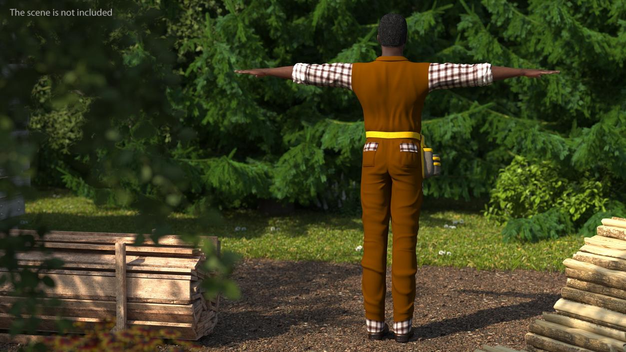 3D model Afro American Carpenter T Pose