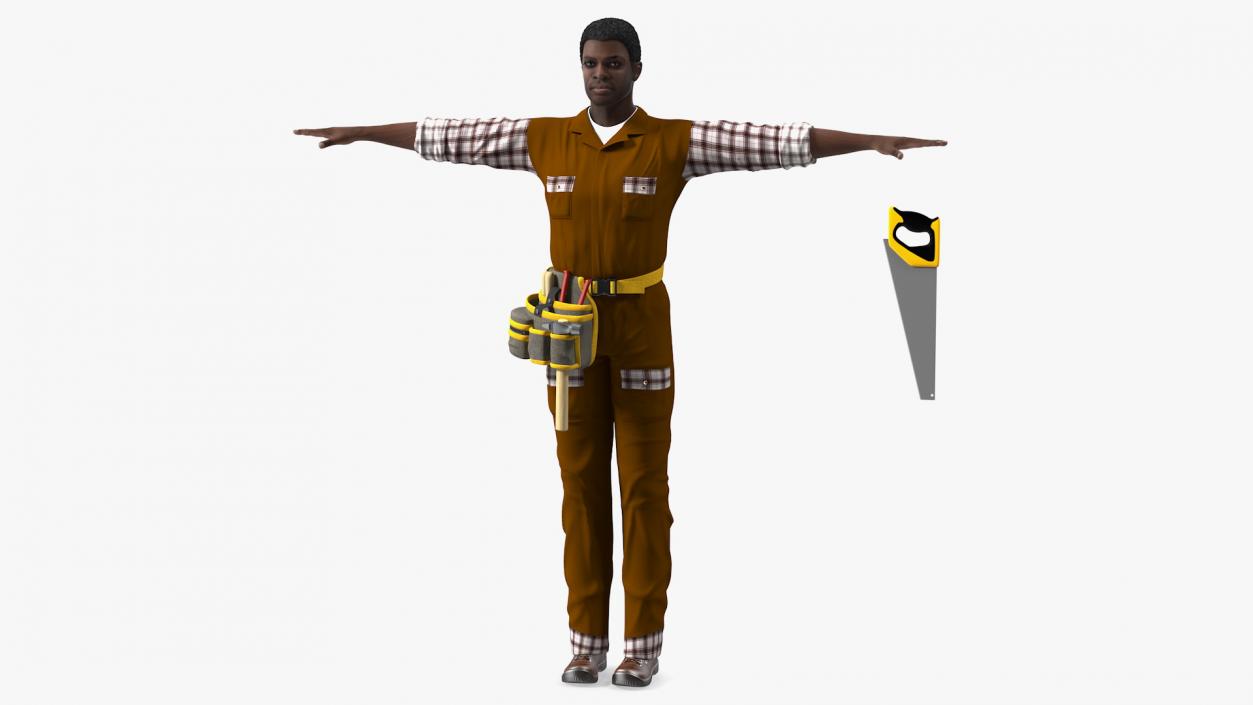 3D model Afro American Carpenter T Pose