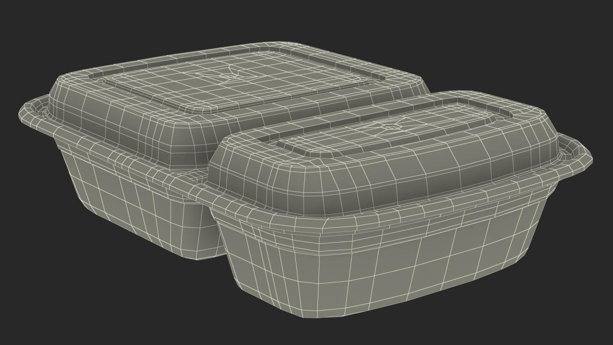 Plastic Food Containers with Clear Lid Collection 3D model