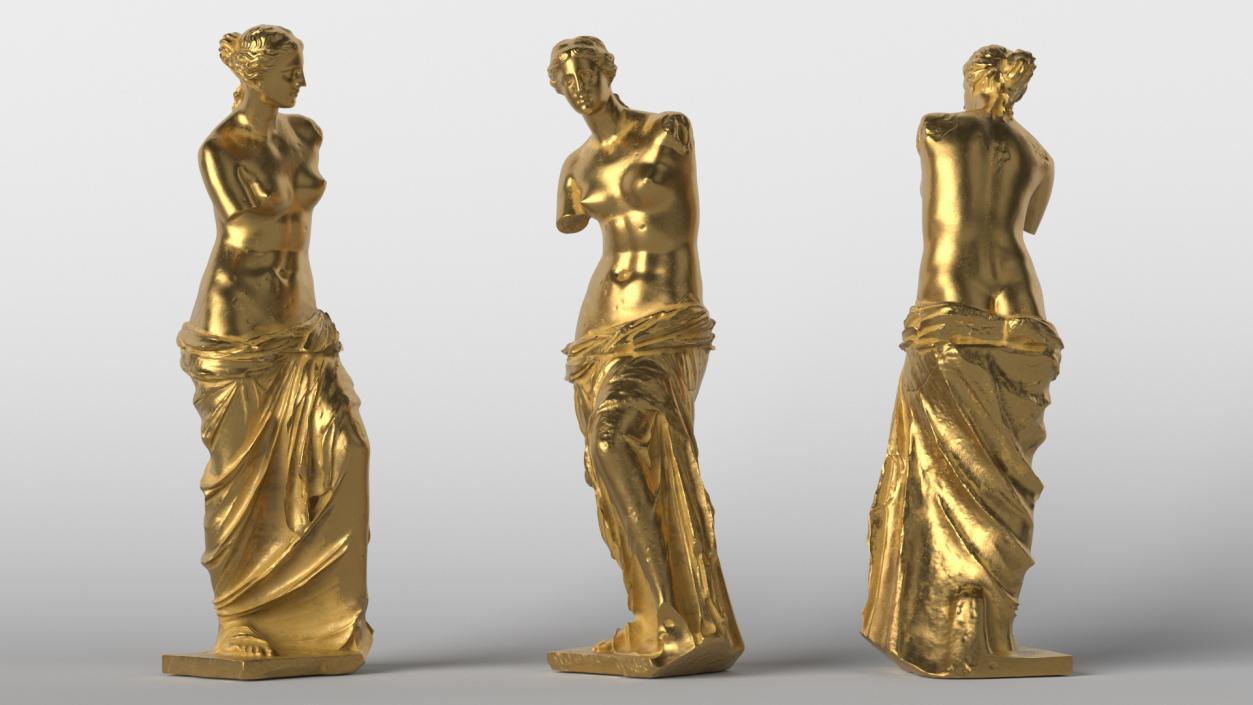 Statue of Venus de Milo Gilded 2 3D