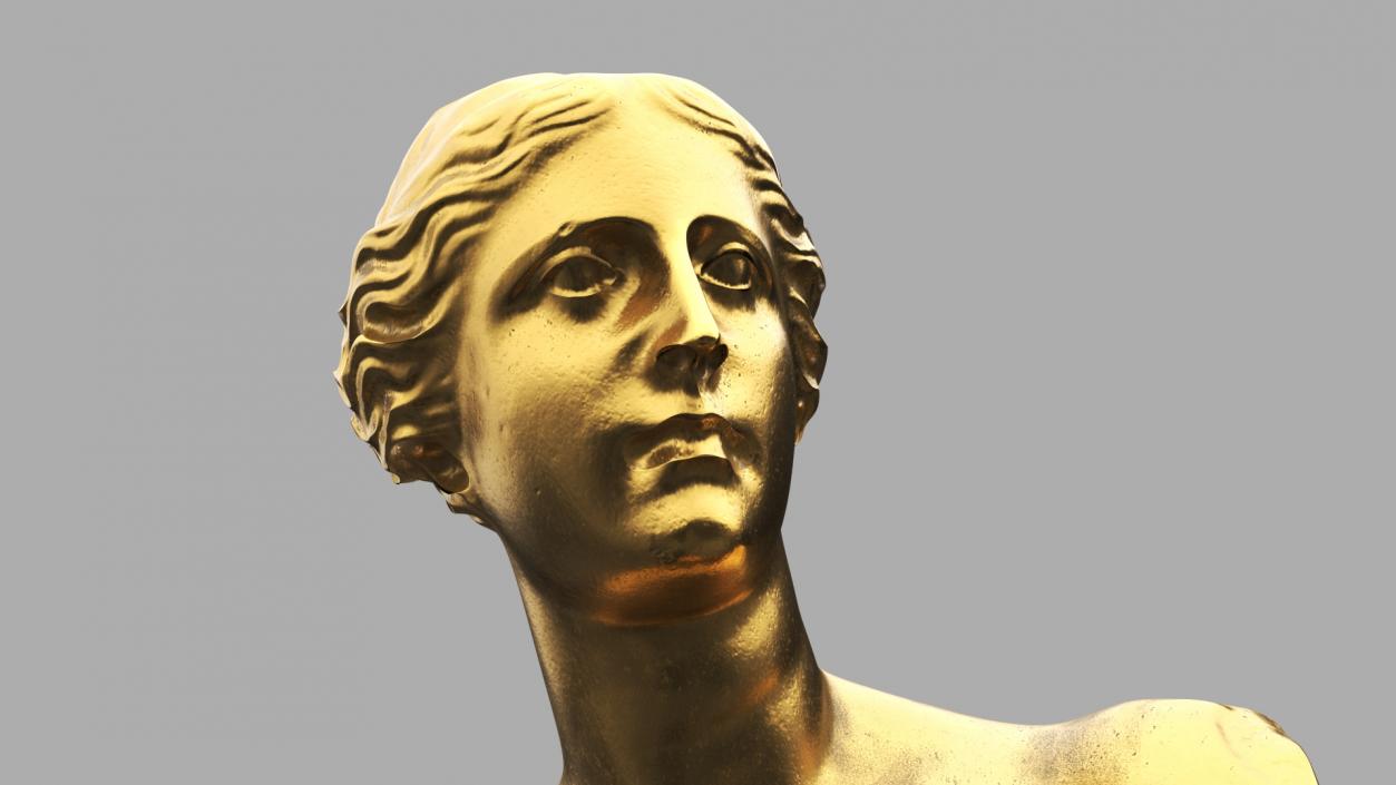 Statue of Venus de Milo Gilded 2 3D