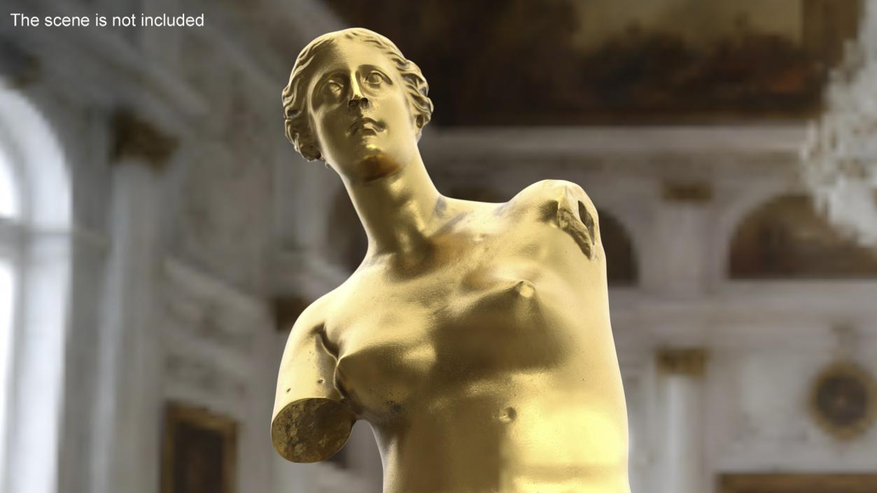 Statue of Venus de Milo Gilded 2 3D