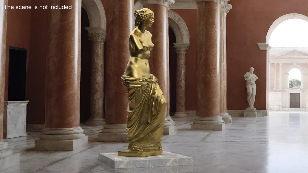 Statue of Venus de Milo Gilded 2 3D