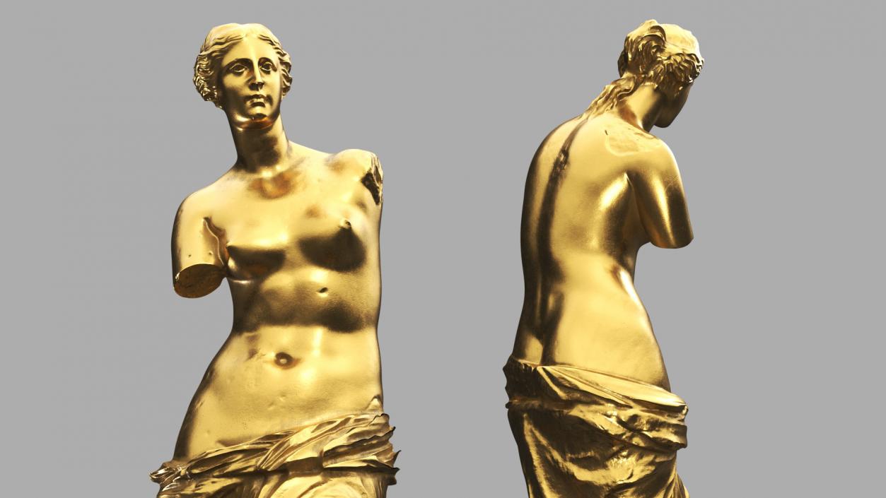 Statue of Venus de Milo Gilded 2 3D