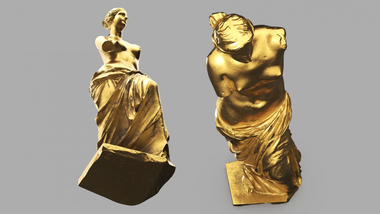 Statue of Venus de Milo Gilded 2 3D