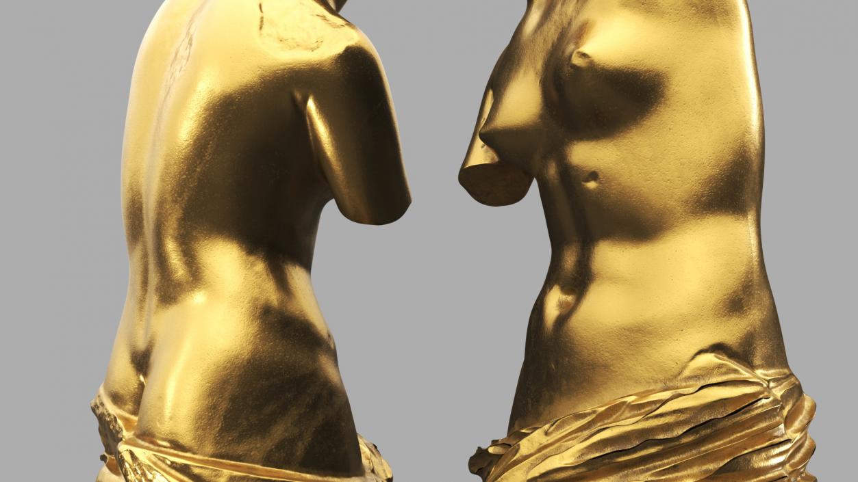 Statue of Venus de Milo Gilded 2 3D