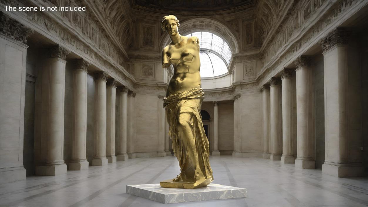 Statue of Venus de Milo Gilded 2 3D