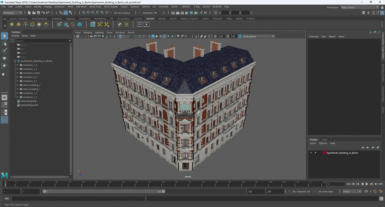 Apartments Building in Berlin 3D model