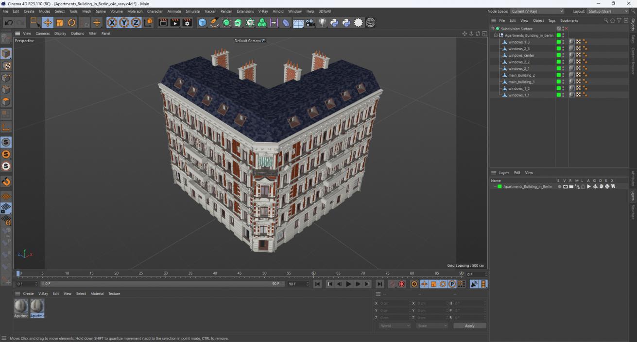 Apartments Building in Berlin 3D model