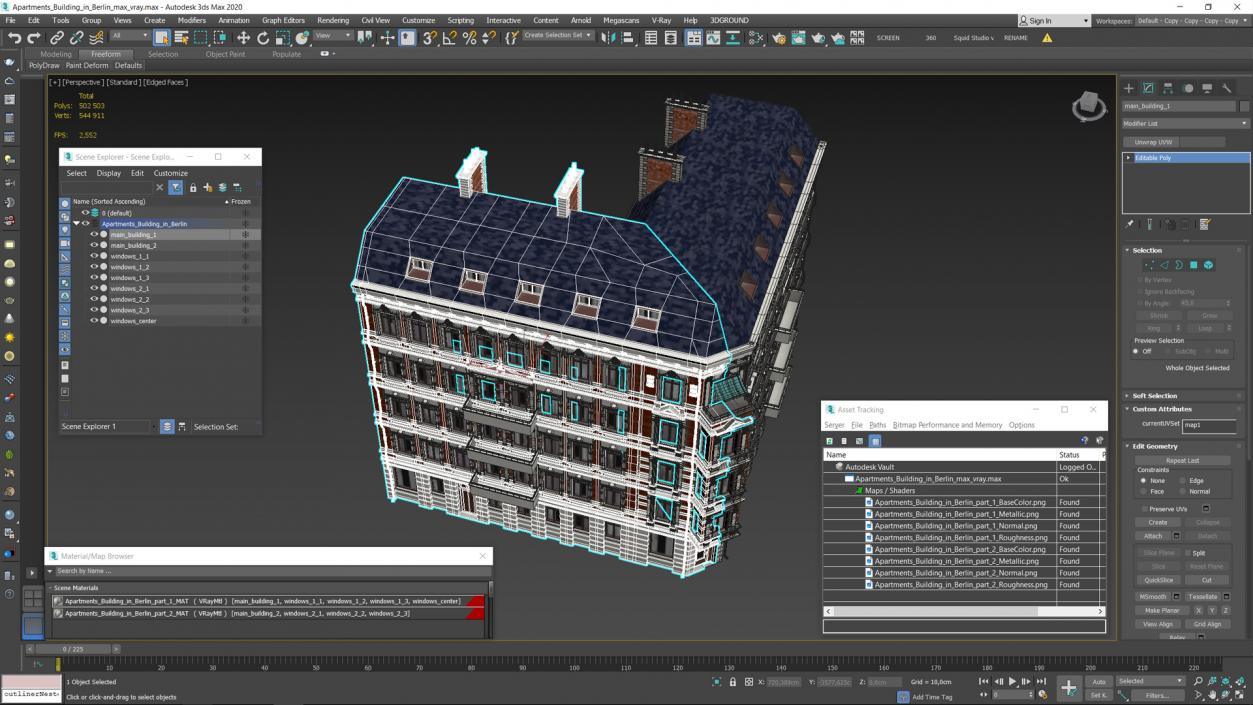 Apartments Building in Berlin 3D model