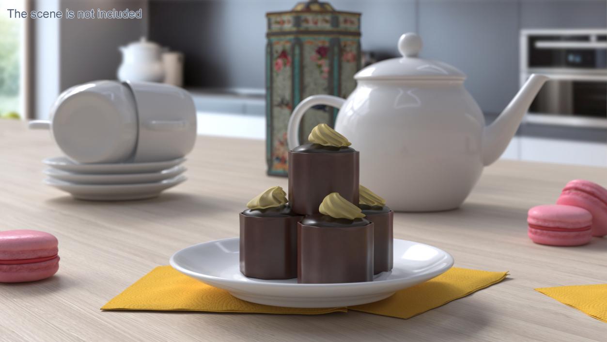 Chocolate Candy with Cream Topping 3D model